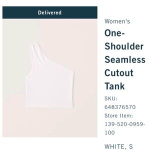 Abercrombie & Fitch white one shoulder seamless cutout tank top